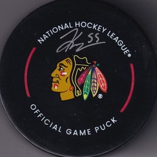 BECKETT KEVIN KORCHINSKI SIGNED CHICAGO BLACKHAWKS REAL GAME MODEL PUCK 1W299176