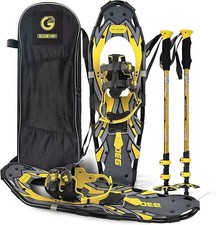 G2 25" LIGHTWEIGHT SNOWSHOES FOR MEN AND WOMEN, WITH TREKKING POLES, YELLOW
