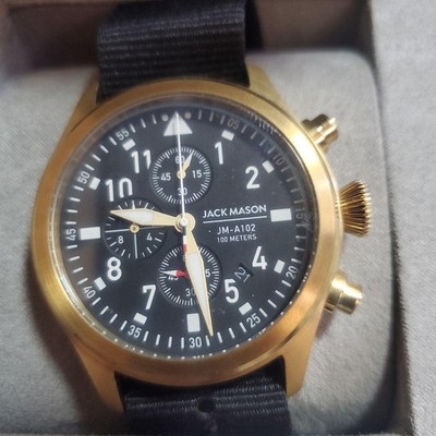 JACK MASON JM-A101-303 Gold Stainless Steel 100M Waterproof Watch