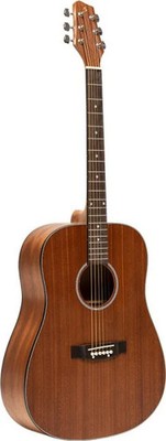 Acoustic dreadnought guitar, sapele, natural finish