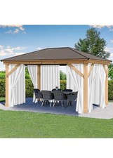 HolidayIdeas Waterproof Patio Outdoor Curtains with Rod Pocket, 6 Pcs