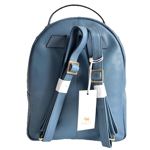 RADLEY Dallington Blue Leather Medium Zip Round Backpack Bag - New - RRP £239 - Picture 5 of 6