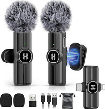 Wireless Lavalier Microphone for Iphone, Android  Ipad, Mini Clip on Mic with A
