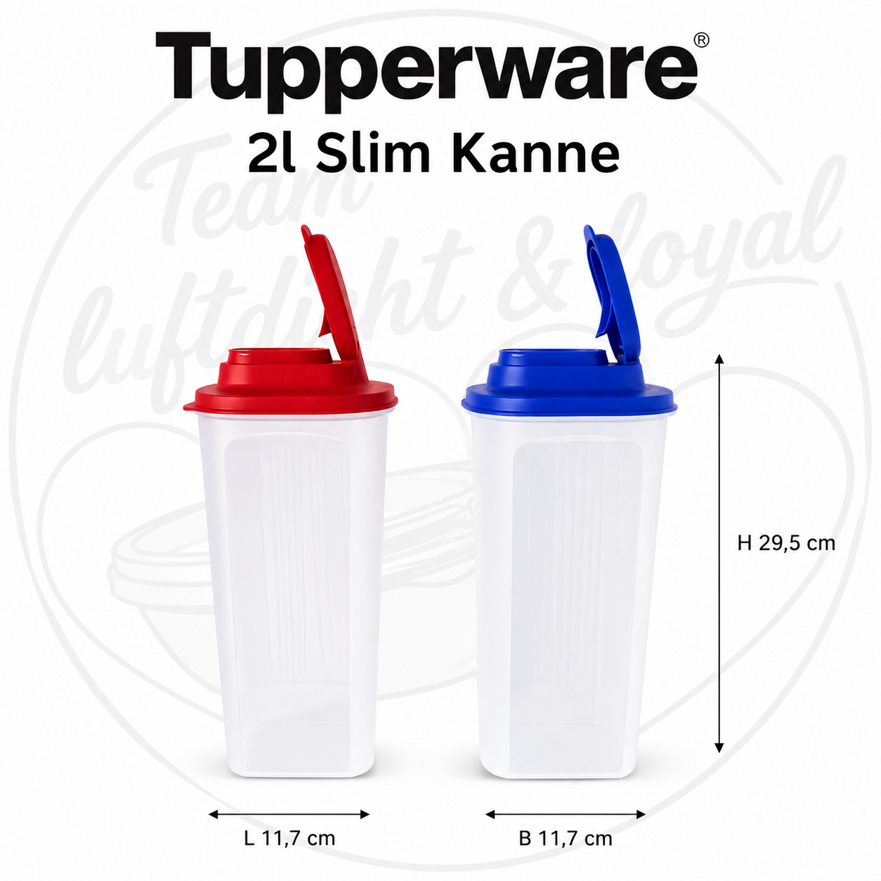 Tupperware Slim Line Kanne 2l Saftkanne Milch Wasser Likör ansetzen blau ode rot