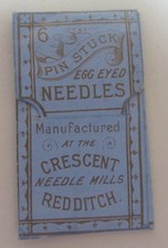 Vintage Crescent Redditch Needle Mills Pkg Give Away Howell & Co Cardiff Drapers