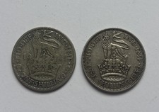 1936 George V & 1941 George VI English One Shilling .500 Silver Coins Lot