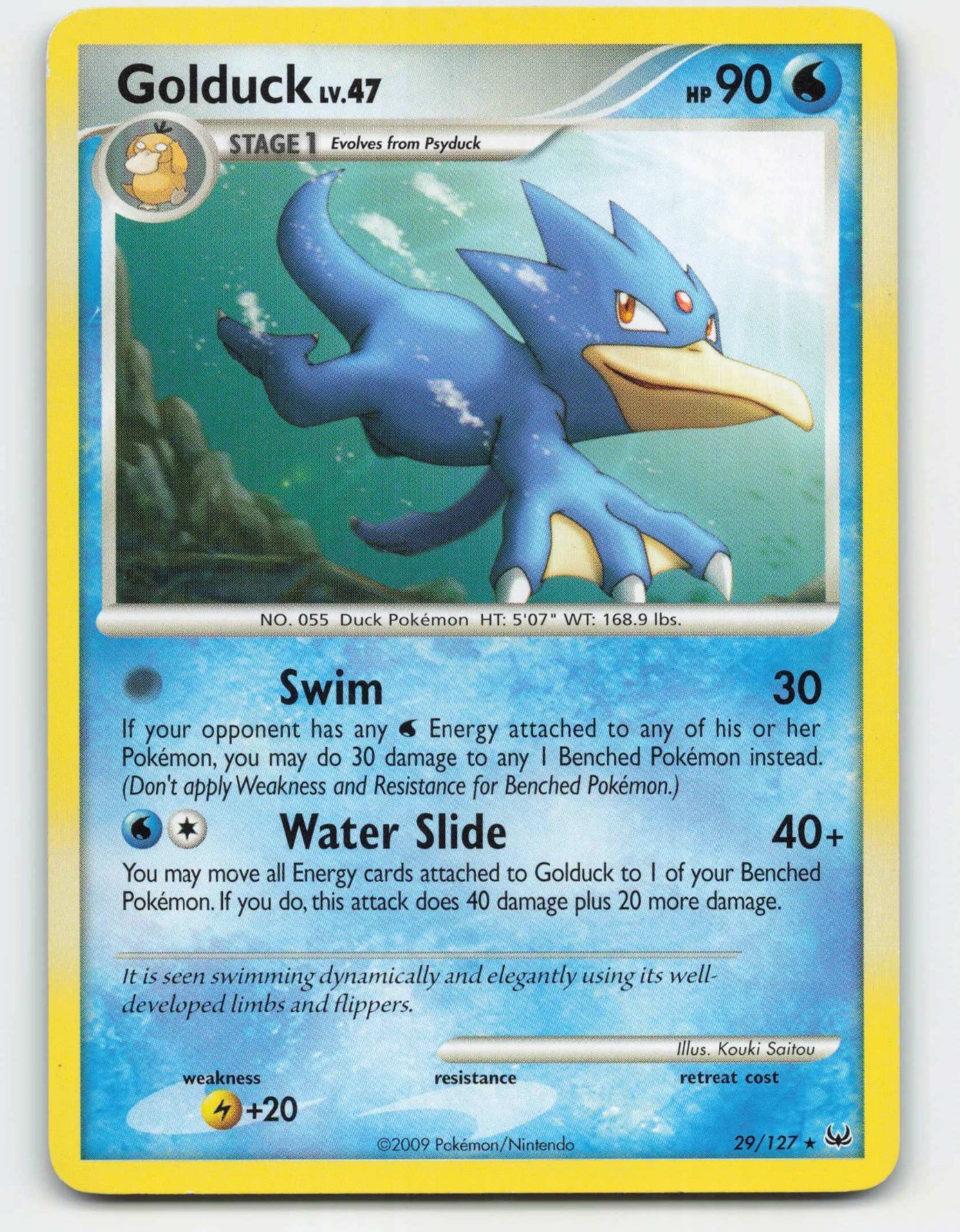 2009 Pokemon, Platinum, #29/127 Golduck, Rare