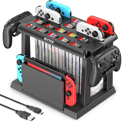 Switch Aufbewahrung mit 28 Spielkarten und 2 Pro-Controllern