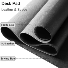47.2" x 23.6" Large Desk Pad Mat - Non-Slip PU Leather Desk Mat, Large Mouse Pad