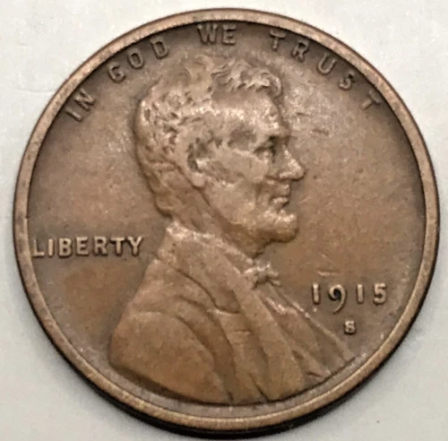 1915-S Wheat Cent Fine Condition