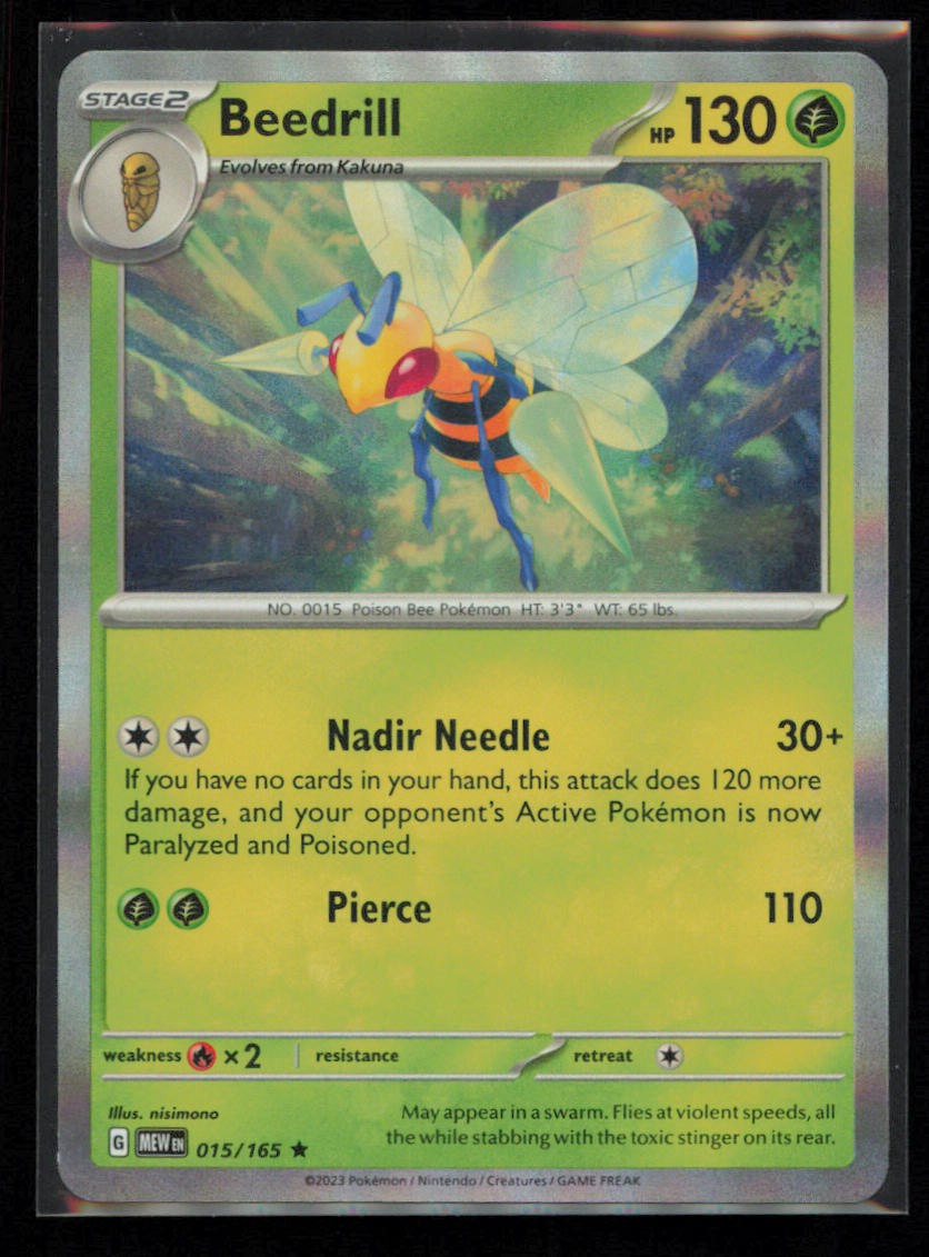 Beedrill 015/165 Pokemon 151 Rare Near Mint