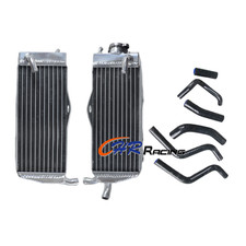 Left+Right Aluminum Radiator+Black Silicone Hose for 1990 1991 Honda CR250R