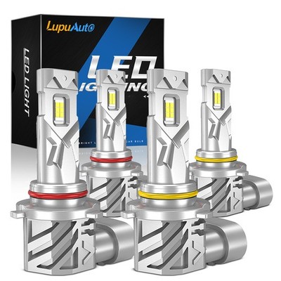9005 9006 LED Headlight Kit Combo Bulbs High Low Beam 6500K Super Bright White