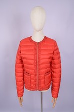 Womens Massimo Dutti Quilted Full Zip Red Down Puffer Jacket Size S