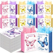 Motipuns 100 Pcs Christian Mother's Day Paper Gift Bags with Tissue Religious...