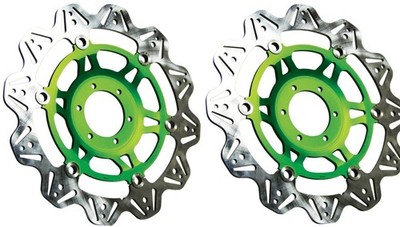 VEE Style Brake Rotors - Green Center Front Set