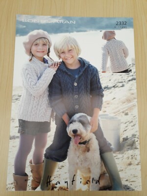 Neu Hayfield Bonus Aran Strickmuster Jungen/Mädchen Cardigan/Jacke Alter 4-13 Jahre