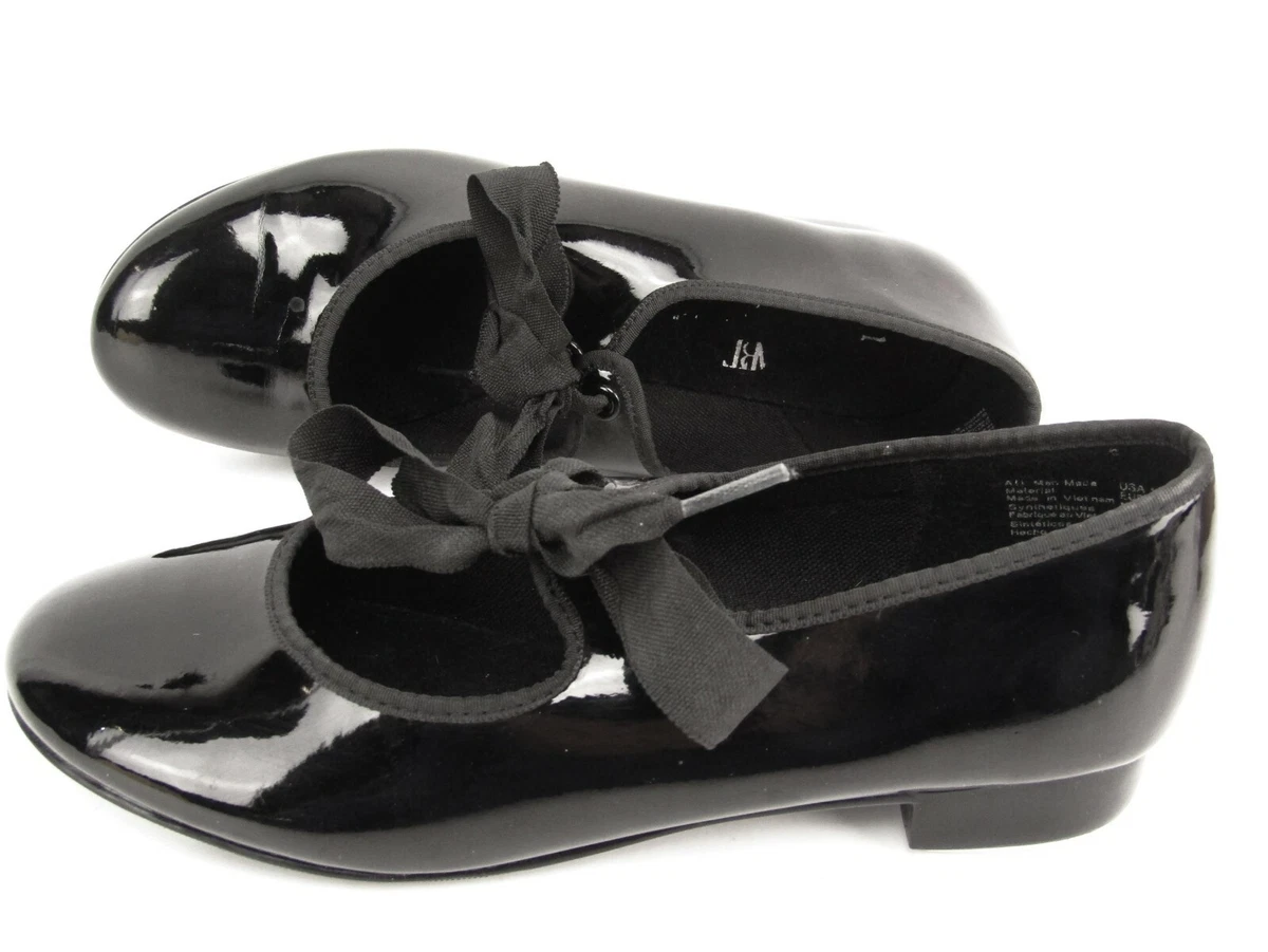 ABT Spotlight Girls Tap Shoes Size 1 US Euro 32.5 Black Patent