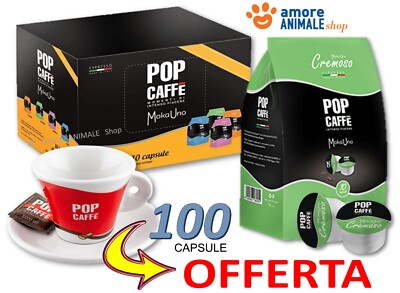 100 Kapseln   Pop Caffè Mokka Ein Cremig Pads Comp. Espresso Cap Und Uno System