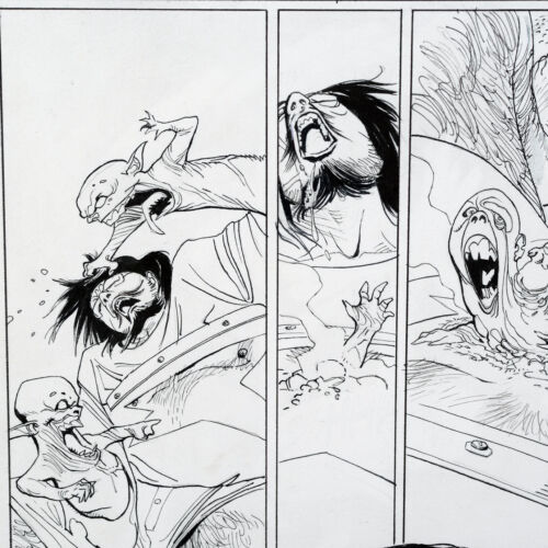 Planche originale Marvel Ghost Rider signé Rol Roland Boschi encadré Comics #A17 - Picture 1 of 6