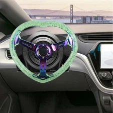 6-Hole 350MM Deep Dish Vip Heart Green Crystal Bubble Neo Spoke Steering Wheel