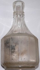 vase, fleur/jardin, vintage verre transparent intérieur/extérieur, 14 faces côté décoratif