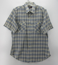 VINTAGE Levis Shirt Men Large Blue Button Up Plaid Tapered Fit Y2K 90s Western