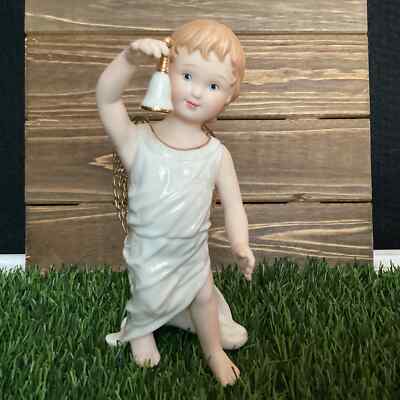 Lenox LITTLE GRACES ''ENJOYMENT'' Fine Porcelain Angel & Bell Figurine