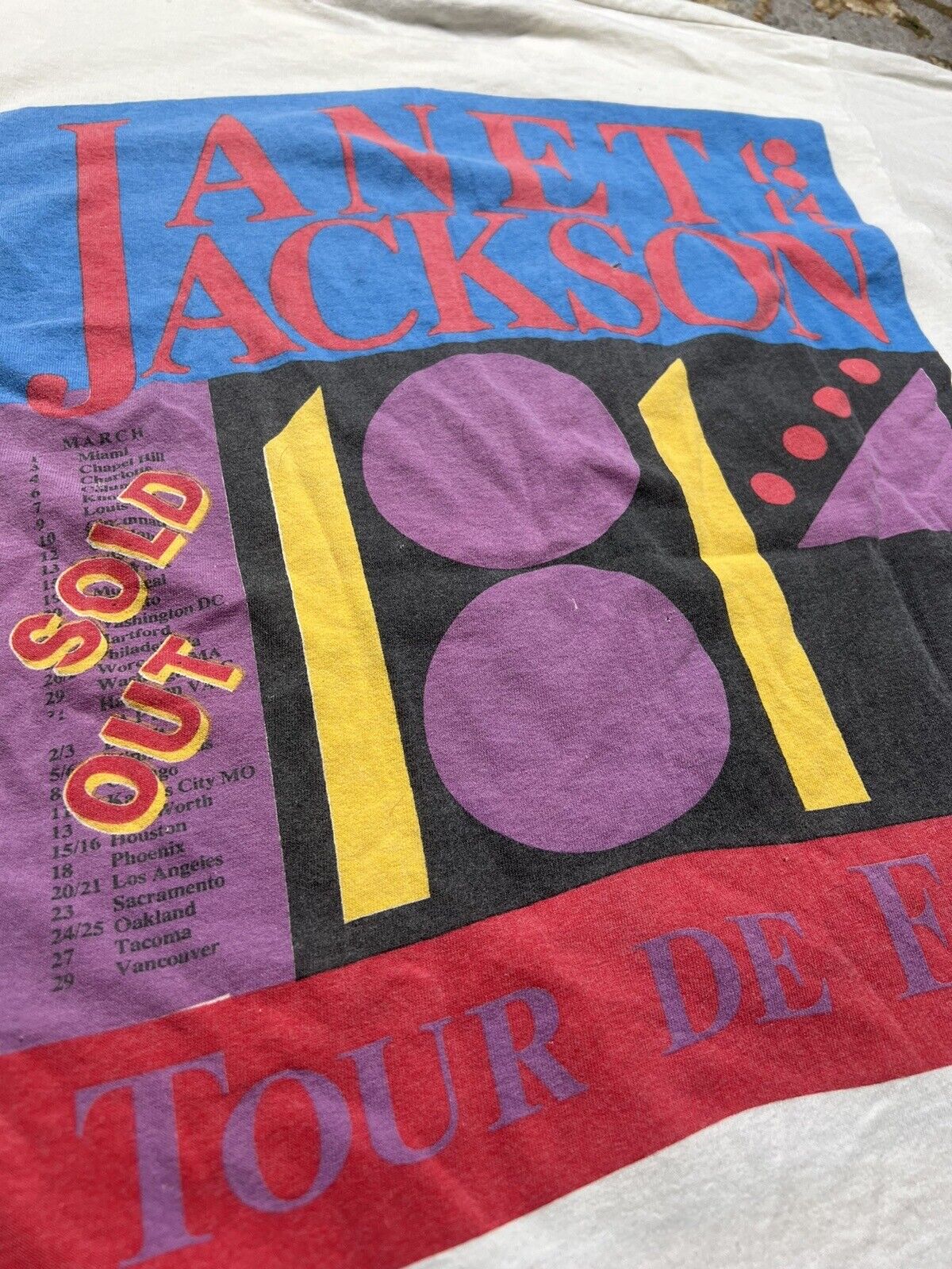 Vintage Janet Jackson T Shirt 1990 Rhythm Nation … - image 6