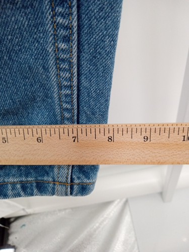 LL Bean Jeans Womens 14P Blue Denim High Rise Distressed Natural Fit Rip Pants - Picture 9 of 10