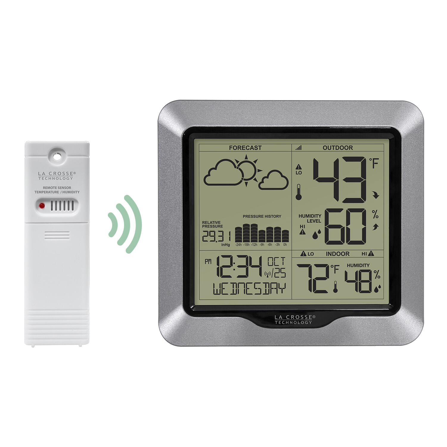 308-1417 La Crosse Technology Atomic Forecast Weather Station with TX141TH-BV3