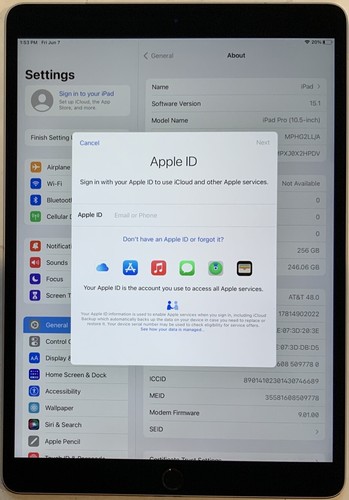 GSM UNLOCKED WIFI + 4G APPLE iPad PRO 1st GEN 10.5" 256GB A1709 MPHG2LL/A 15.1 - Afbeelding 4 van 7