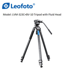 New Leofoto LVM-323C BV-10 Tripod Fluid Head/Leveling Half Ball/Flip Leg Locks
