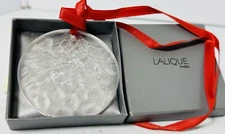 Lalique France 1988 Noel Mistletoe Crystal Christmas Ornament Signed