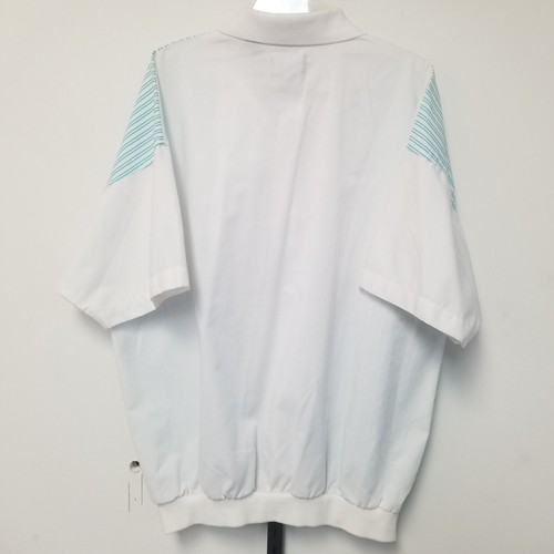 Members Only Vintage Pullover Shirt Mens M White Striped Short Sleeve - Picture 6 of 6