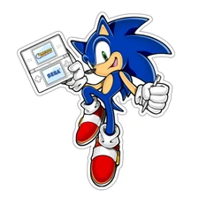 7X8cm 3pcs Sonic DS Sega Vinyl Stickers Laptop Mobile Phone Books Waterproof