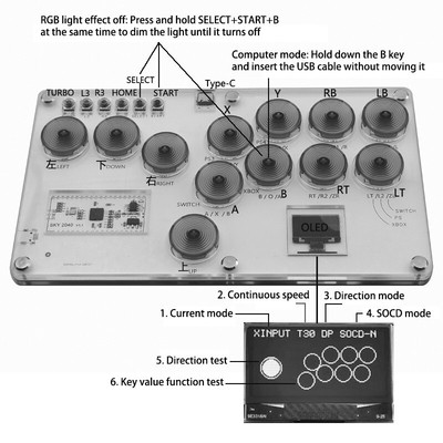 Einfache Anpassung Hitbox Controller kompatibel Multiplattform Joystick