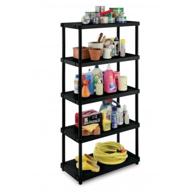 Harzregal mit 5 Einlegeböden Farbe schwarz Tragkraft 250 kg Maße 80x40x188H cm