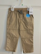 NWT CARTER'S BOYS PULL-ON PLAY PROOF PANTS KHAKIS REINFORCED KNEE SZ 18 MOS 26