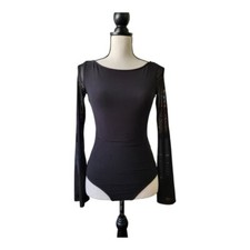 Princess Polly Lukea long sleeve bodysuit black Size 0 New