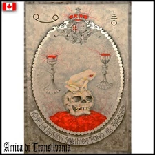 painting contemporary art modern symbology royal crown esoteric skull frog cups