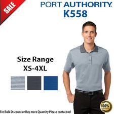 Port Authority Mens Short Sleeve Fine Stripe Performance Polo Shirt K558