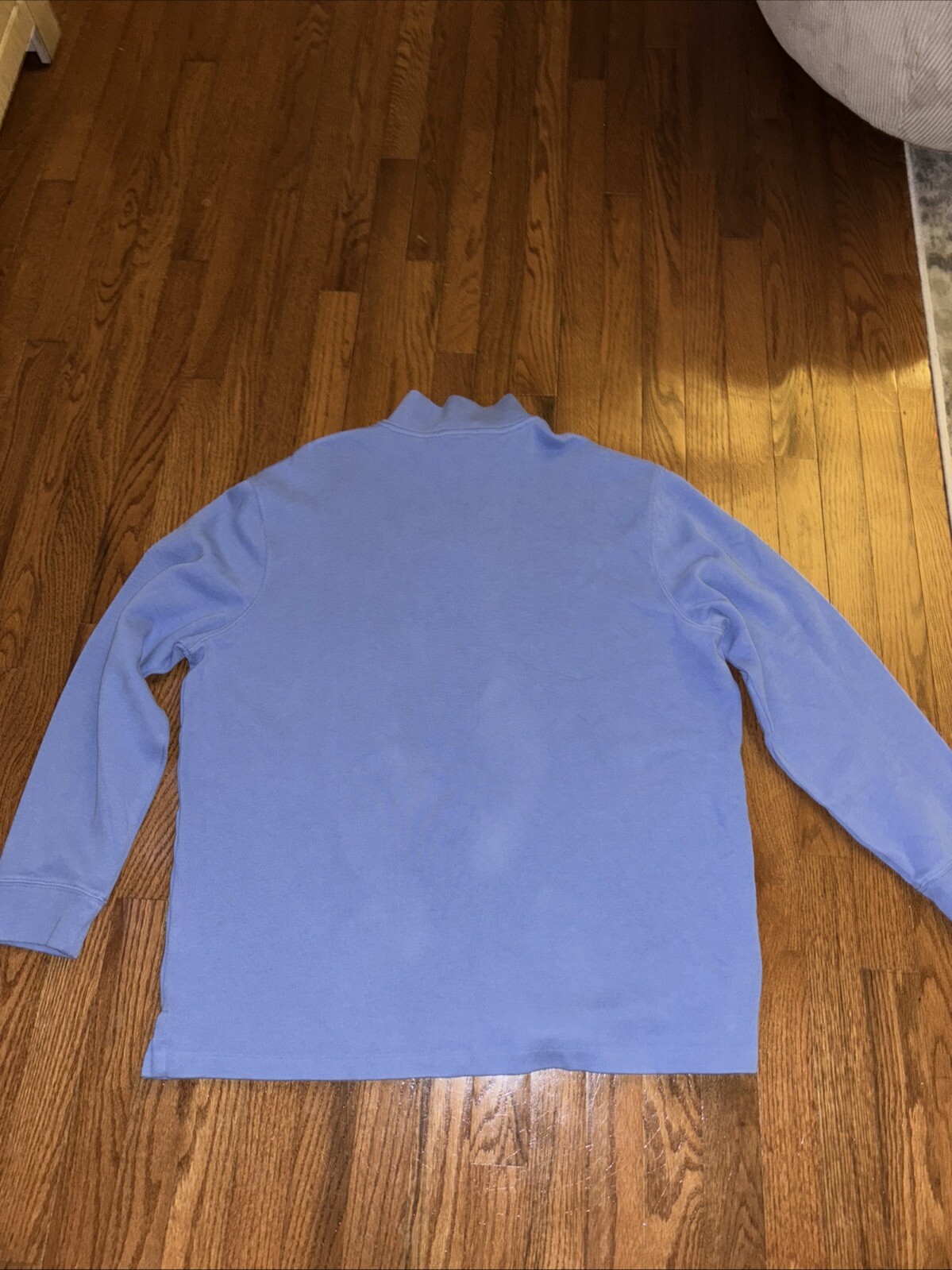 PONY POLO RALPH LAUREN taglia 2XL maglione uomo 1 4 zip cotone felpa blu chiaro