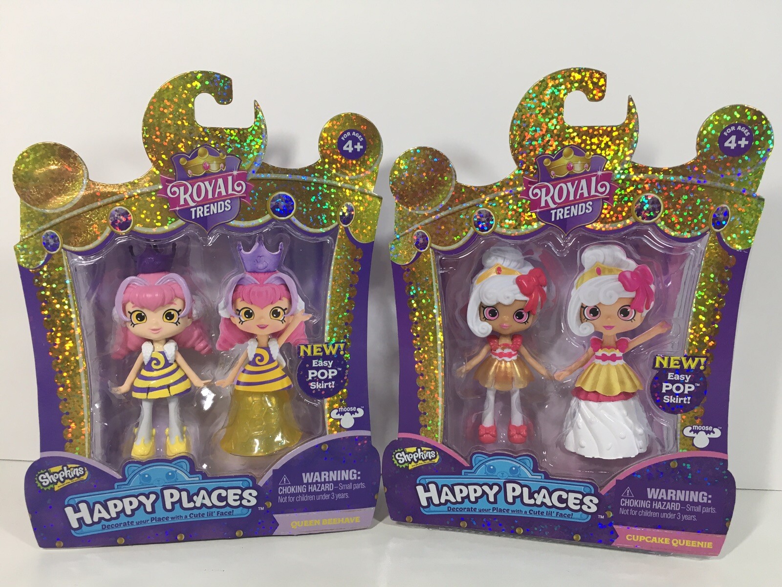 Cupcake Queenie & Queen Beehave Royal Trends Shopkins Figures Happy Places Lot-image