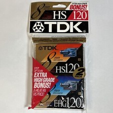 TDK HS120 8mm Video Tapes 2 Pack Brand New in Package Hi-8 Recordable Cassettes