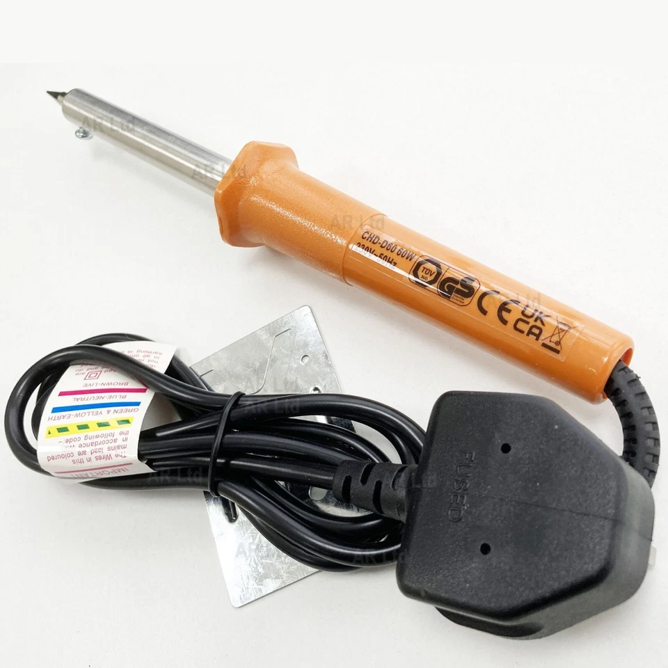 TOOLZONE Soldering Iron. 60w 230v mains powered Soldering iron Pointed tip Solder Iron