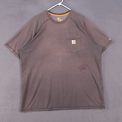 Carhartt T Shirt Mens 2XL Brown/Green Relaxed Fit Sun Bleached Outdoor Workwear