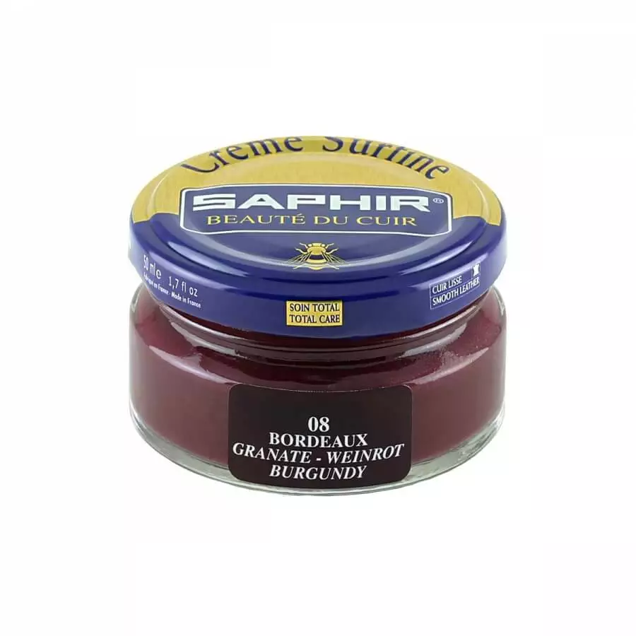 Burgundy - Saphir Shoe Cream 50ml Jar - Made in France - Beaute du Cuir