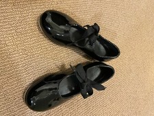 IT Premium Tie Tap Shoes Black Girls Size 12.5