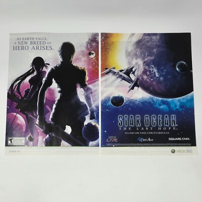 Star Ocean The Last Hope Xbox 360 Earth Falls Print Ad/Poster Promo Art